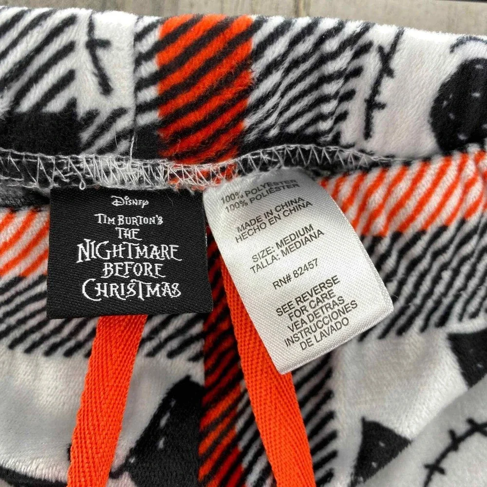 Disney Nightmare Before Christmas Pajama Pants Womens Medium White Drawstring - Picture 5 of 7